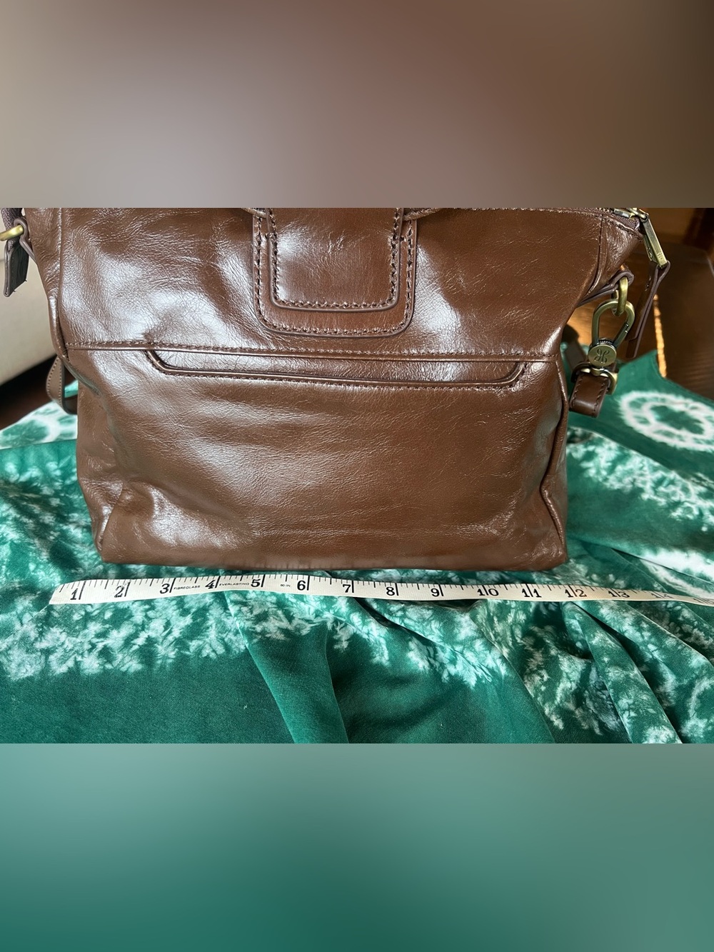 HOBO Genuine Leather Brown Ring Handle Satchel Crossbody Bag - Picture 5 of 10